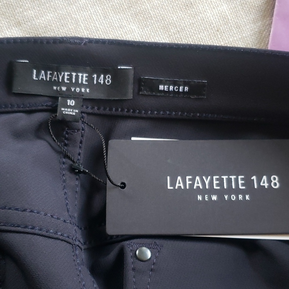 Lafayette 148 Mercer new fitted slim leg stretch  Ink color woman pants size 10 - Picture 5 of 6